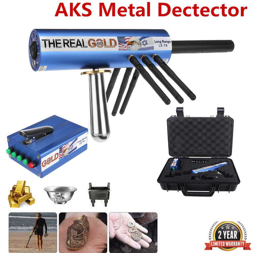 AKS Handhold Pro Metal/Gold Detector 6000M Ranges 6 Antenna Diamond Finder w/Case Gold Detector Treasure Hunters Detecting