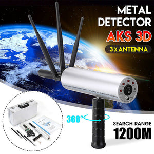 Mini AKS Metal Detector Professtional Underground Handhold 3D Gold/Gems Detector Long Range Diamond Finder Tracker + Storage Box