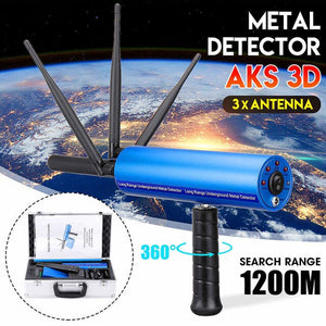 Mini AKS Metal Detector Professtional Underground Handhold 3D Gold/Gems Detector Long Range Diamond Finder Tracker + Storage Box