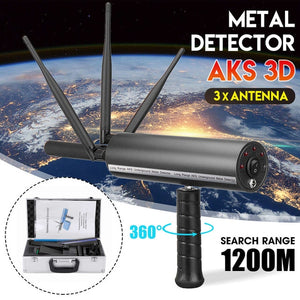 Mini AKS Metal Detector Professtional Underground Handhold 3D Gold/Gems Detector Long Range Diamond Finder Tracker + Storage Box