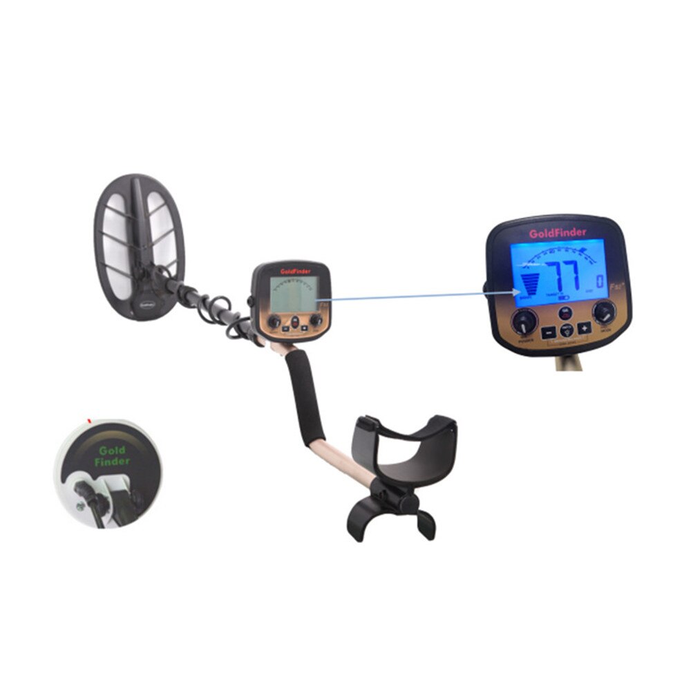 Metal Detector Underground Gold Finder FS2 Treasure Hunter LCD with Low Battery Indication Wiring Probing 5 and 11 inch coils