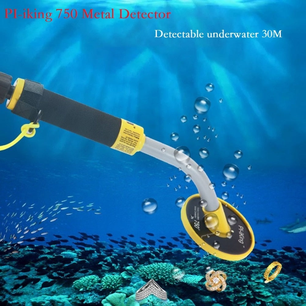 PI-iking 750 Metal Detector 30m Targeting Pinpointer Pulse Induction (PI) Underwater Metal Detector Waterproof Vibrator